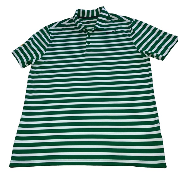 NIKE Golf Standard Dri-Fit Green Stripes Polo Short Sleeve Shirt Sz Large - Picture 2 of 12